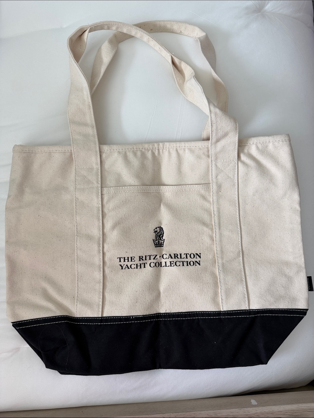 Canvas Tote Bag - Cream & Black